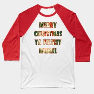 1980s Vintage Naughty Santa Claus Ugly Christmas Sweater Baseball T-Shirt